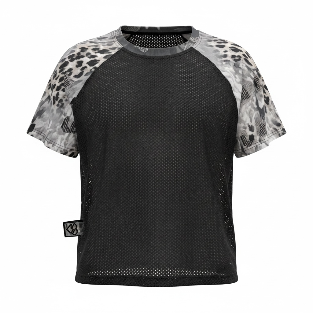 T-shirt Black mesh with Panter